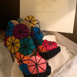 Charlotte Olympia satin/Patent multicolor